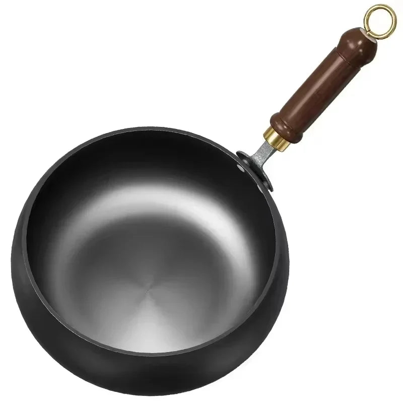 IronPot Pro | Traditional Carbon Steel Wok with Wooden Handle