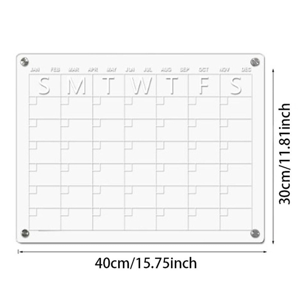 Magnetic Fridge Calendar | Clear Panels, Corner Magnets