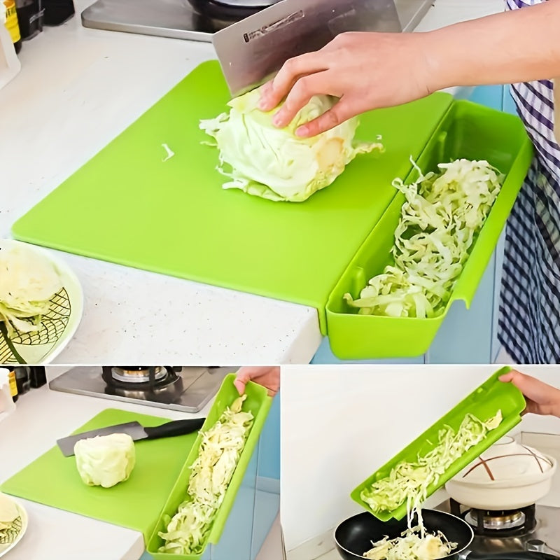 2-in-1 Chopping Board with Storage Box | Portable Kitchen Cutting Board Food Holder