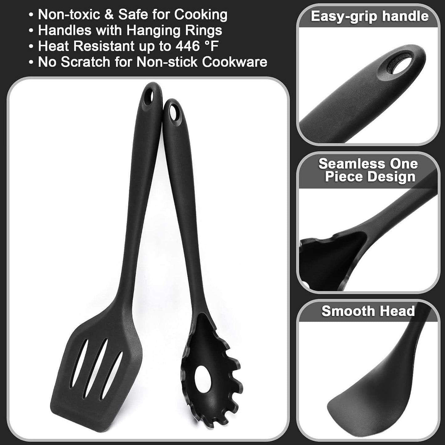 Ltdaccessories – 15-Piece Heat-Resistant Silicone Kitchen Utensil Set