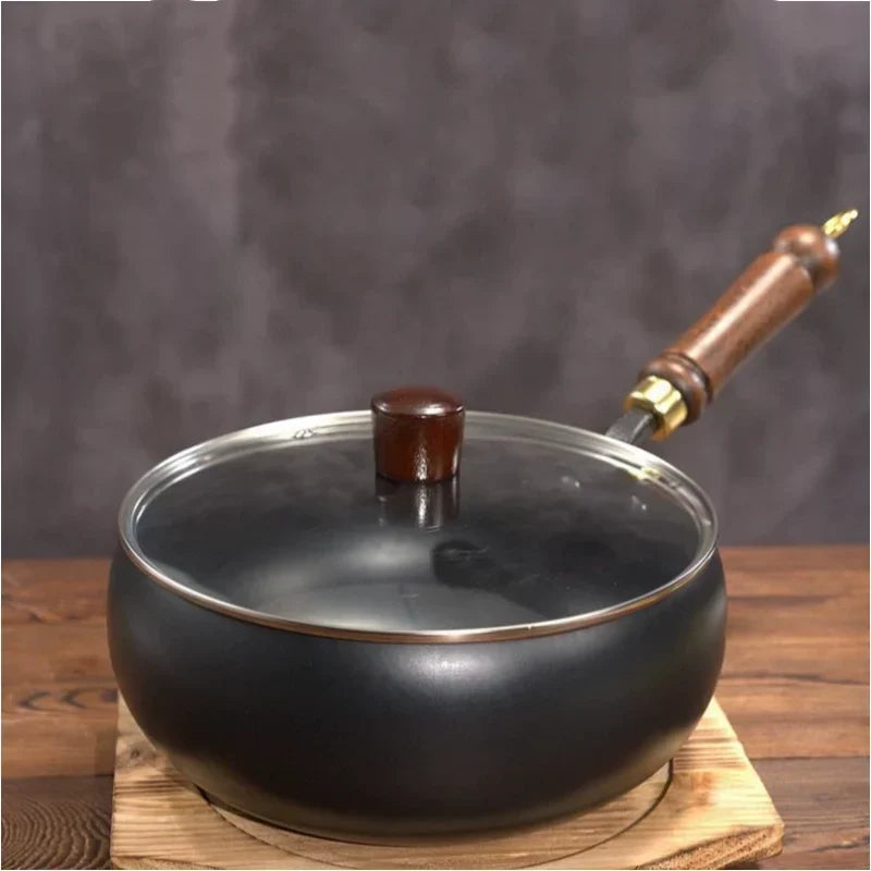 IronPot Pro | Traditional Carbon Steel Wok with Wooden Handle