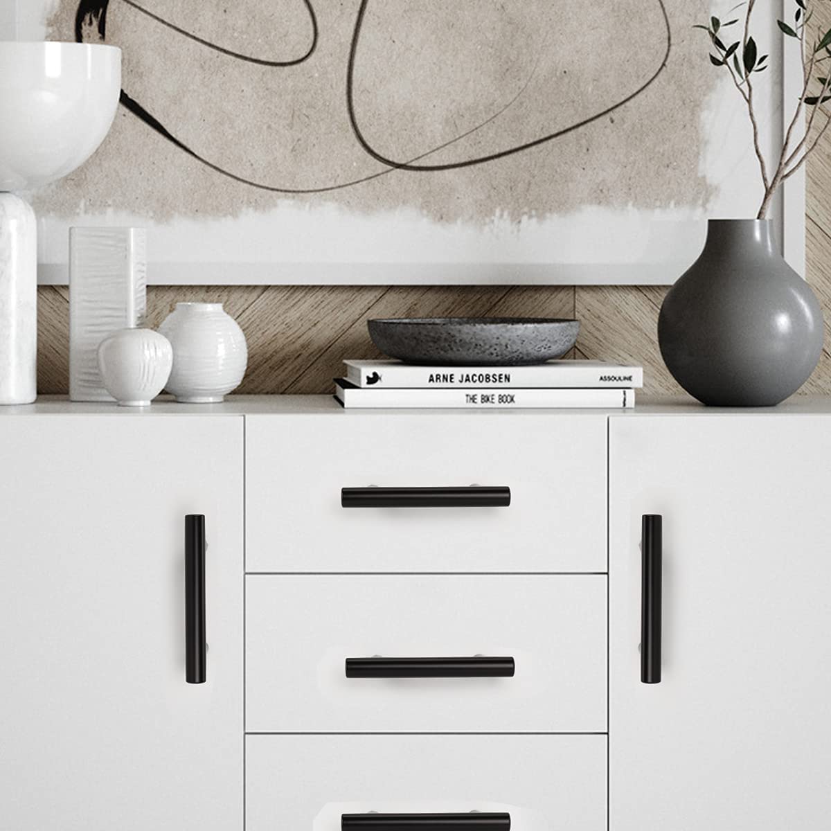 Kitchen Handles | Black Stainless Steel T-Bar Cabinet Pull Handles