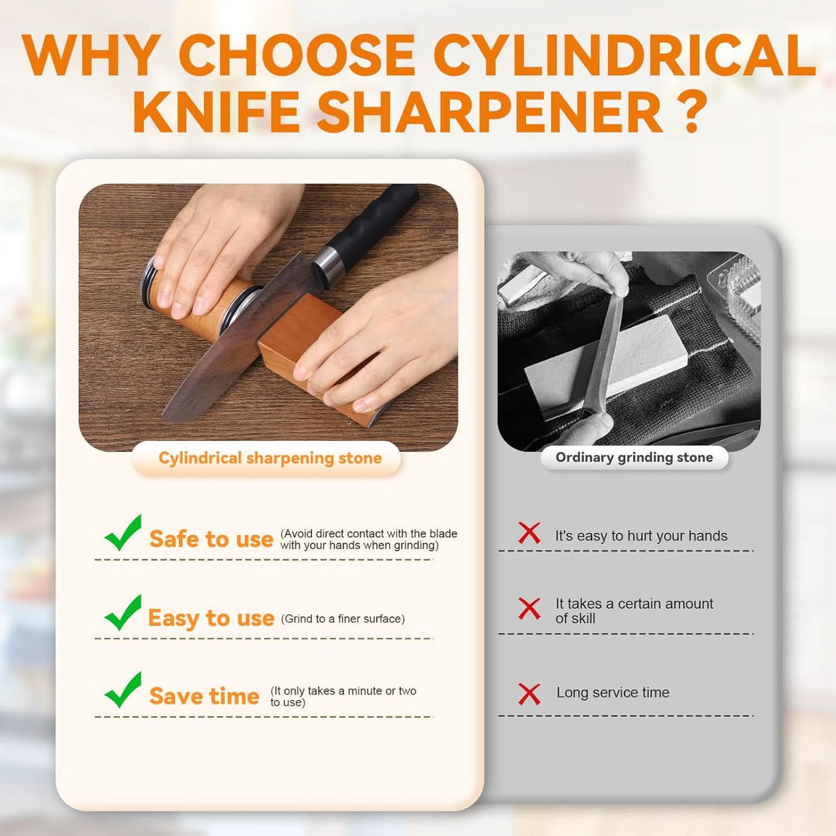 Professional Knife Sharpener | Rolling Sharpener with Magnetic Angle Block