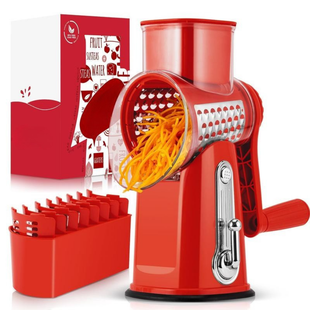 Rotary Grater | Hand Crank Drum Grater With A Suction Base