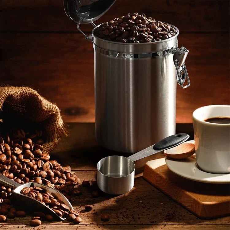 Coffee Container | Lever Clamp Lid, Dial And Front Scoop