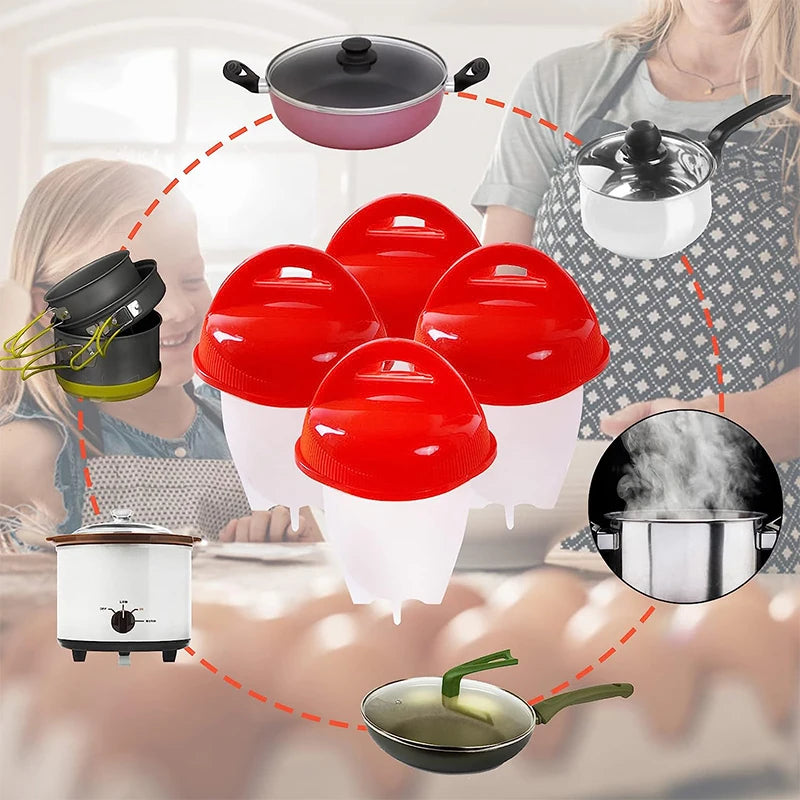 Silicone Egg Cookers | Poaching Pods With Lift Off Lids
