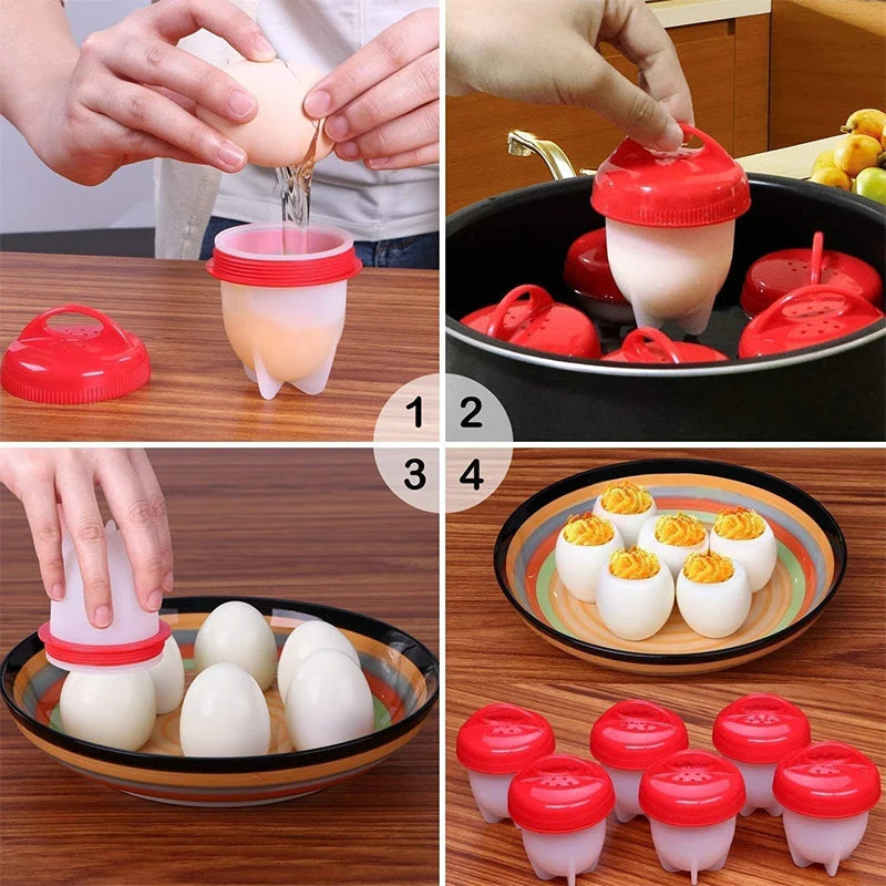 Silicone Egg Cookers | Poaching Pods With Lift Off Lids