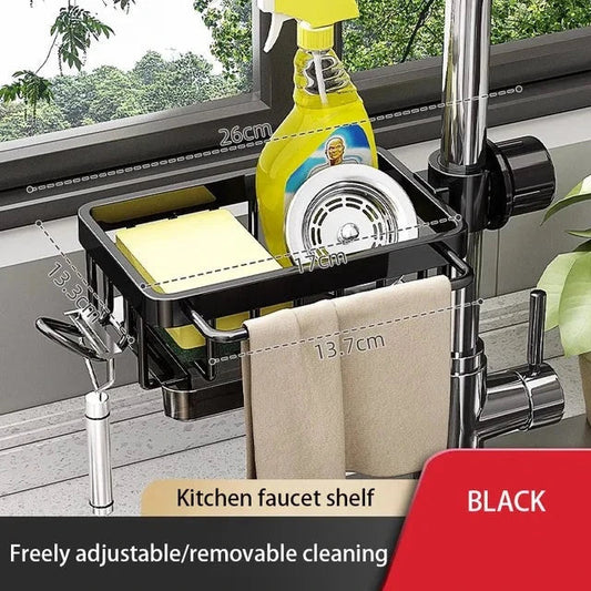 Sink Organizer | Faucet Mounted Rack With A Drip Tray
