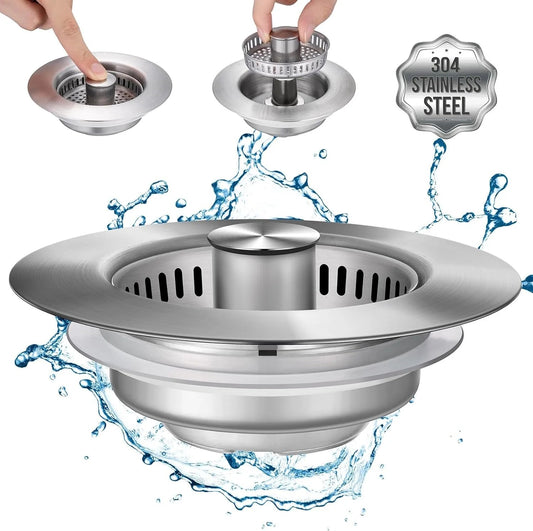 Sink Saver | Press-Down Stopper With A Scrap Basket