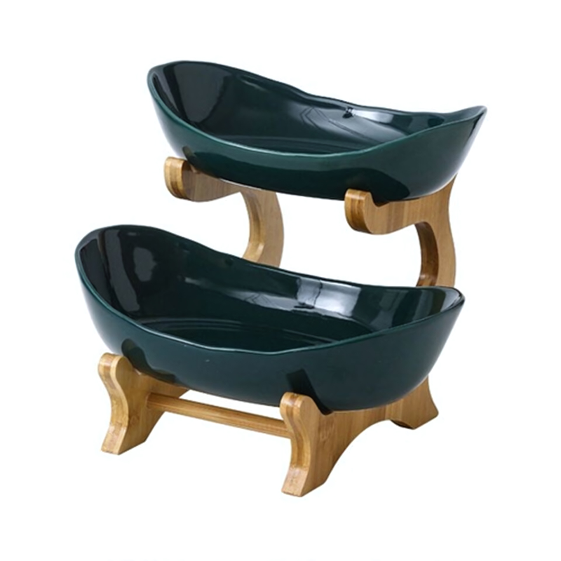 Tiered Fruit Stand | Two Oval Bowls, Curved Open Frame
