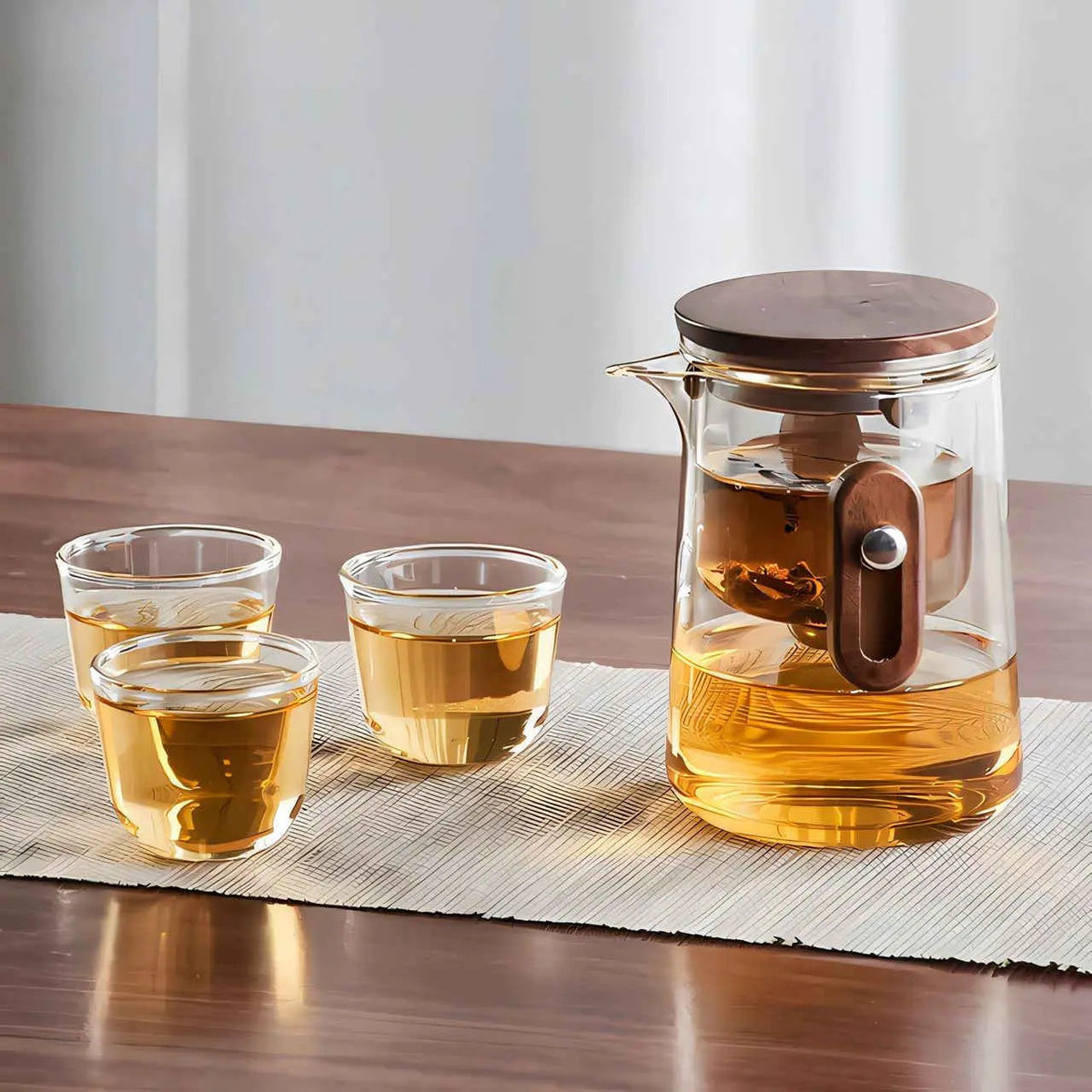 Travel Glass Tea Set | Built-In Strainer, Hard Carry Case