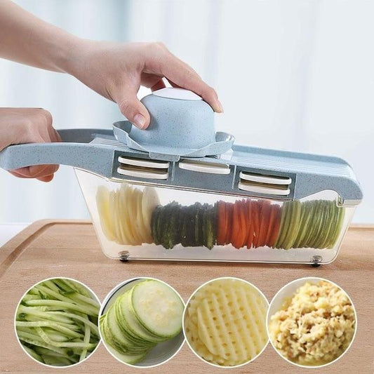 Vegetable Slicer | Seven Blade Inserts And Catch Container
