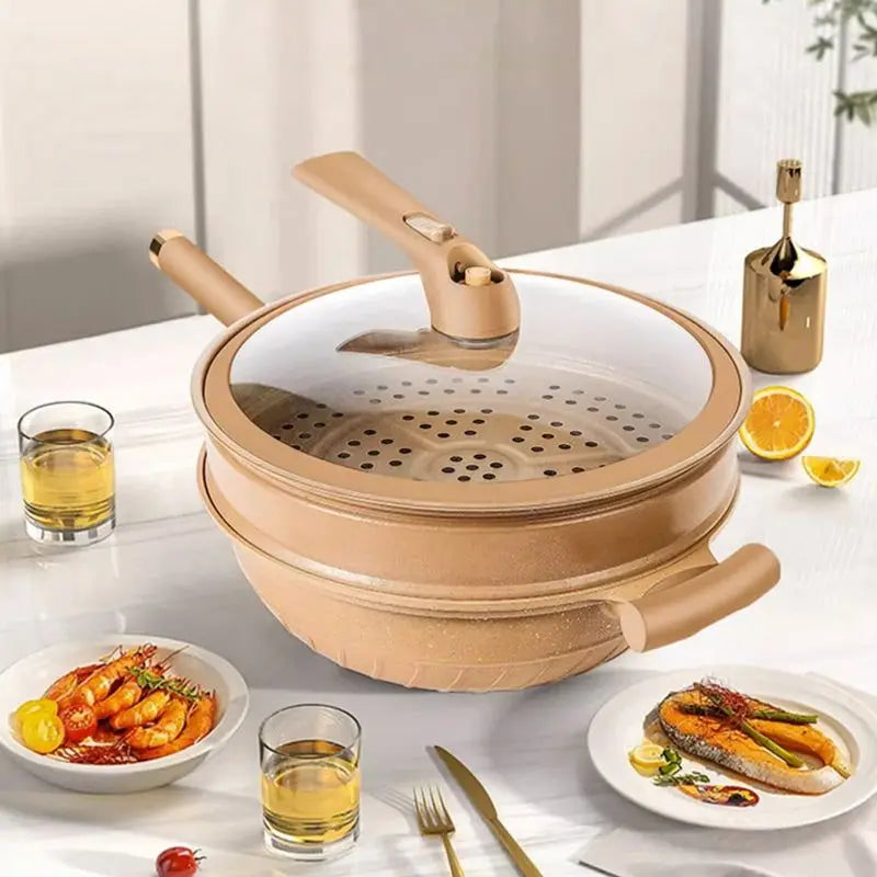 Wok Cooking Pro | 2-in-1 Nonstick Steamer Wok