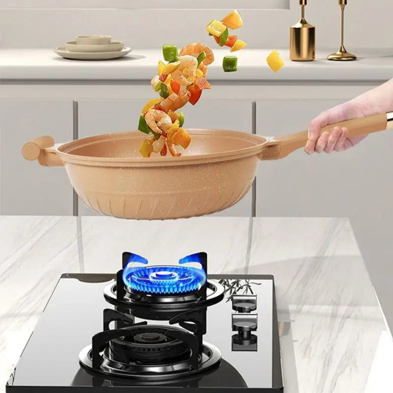 Wok Cooking Pro | Non-Stick Wok with Steamer Basket & Glass Lid