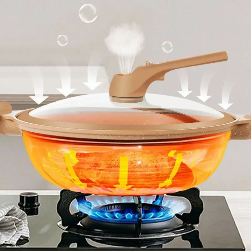 Wok Cooking Pro | Non-Stick Wok with Steamer Basket & Glass Lid